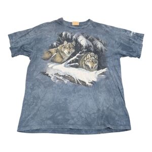 Vintage 1999 Great Wolf Lodge Grunge T-Shirt with Wolves Mountains Snow XL
